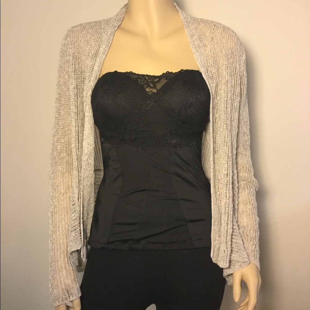 EILEEN FISHER Linen Blend Open Weave Cardigan Sz S